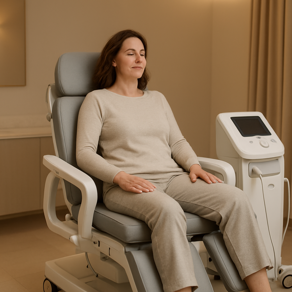 Pelvic Floor Therapy Chair treatment at Glow Me Now